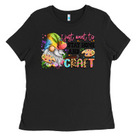 Black i just want to stay home and craft Ladies Tee - LillyAllenDesigns