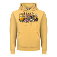 Vintage Mustard farm animals school bus Vintage Hoodie - texasbilliewilder