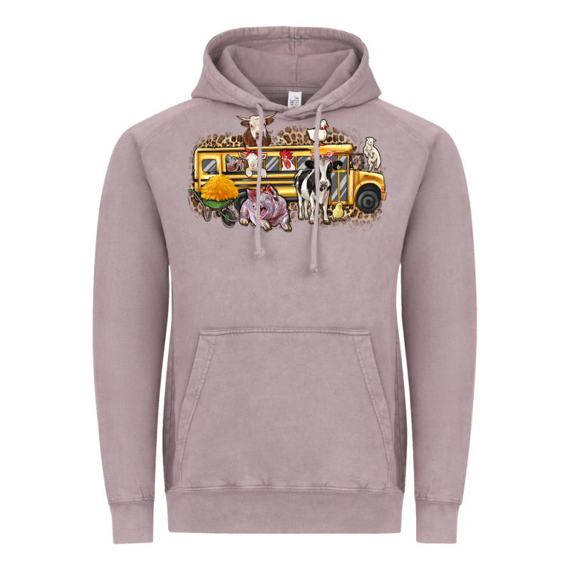 Farm Animals School Bus Vintage Hoodie by texasbilliewilder | Teevron
