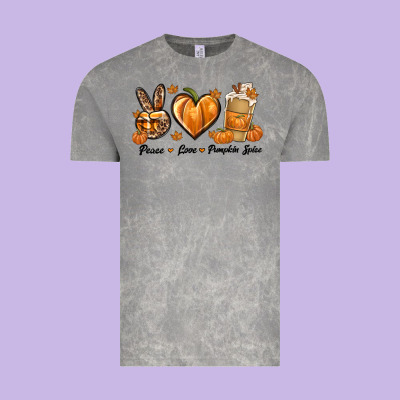 Peace Love Pumpkin Spice Vintage Tee Designed By Texasbilliewilder