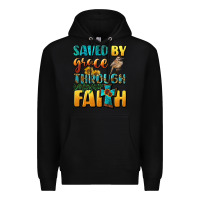 Black saved by grace through faith Premium Hoodie - BundleAndBundleShop