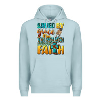 Blue Mist saved by grace through faith Premium Hoodie - BundleAndBundleShop