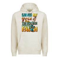 Oatmeal Heather saved by grace through faith Premium Hoodie - BundleAndBundleShop