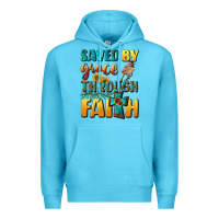 Ocean Blue saved by grace through faith Premium Hoodie - BundleAndBundleShop