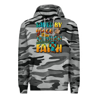 Slate Camo saved by grace through faith Premium Hoodie - BundleAndBundleShop
