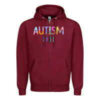 Burgundy Titi Pretty Art Autism Mom Zipper Hoodie - CowhideDigitalArt