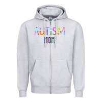 Heather Grey Titi Pretty Art Autism Mom Zipper Hoodie - CowhideDigitalArt