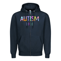 Navy Titi Pretty Art Autism Mom Zipper Hoodie - CowhideDigitalArt