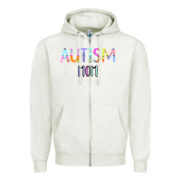 Oatmeal Heather Titi Pretty Art Autism Mom Zipper Hoodie - CowhideDigitalArt
