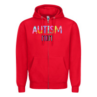 Red Titi Pretty Art Autism Mom Zipper Hoodie - CowhideDigitalArt