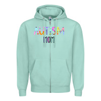 Seafoam Titi Pretty Art Autism Mom Zipper Hoodie - CowhideDigitalArt