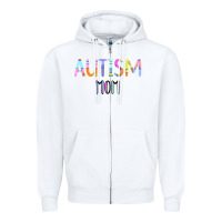 White Titi Pretty Art Autism Mom Zipper Hoodie - CowhideDigitalArt