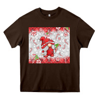 Chocolate Brown candy cane gnome Heavy Core Tee - MaliasSmallBusiness