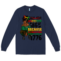 Navy juneteenth 1865 because my ancestors Long Sleeve Tee - CowGirlArtShop