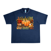 Navy Just a girl who loves Fall Urban Heavy Tee - NancyCooperArtShop
