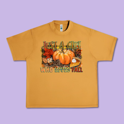 Just A Girl Who Loves Fall Urban Heavy Tee Designed By Nancycooperartshop