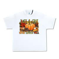 White Just a girl who loves Fall Urban Heavy Tee - NancyCooperArtShop