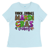 Baby Blue thick things mardi gras vibes Ladies Tee - LillyAllenDesigns