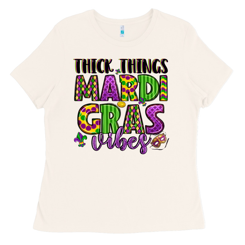 Thick Things Mardi Gras Vibes Ladies Tee by LillyAllenDesigns | Teevron