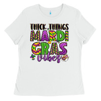White thick things mardi gras vibes Ladies Tee - LillyAllenDesigns