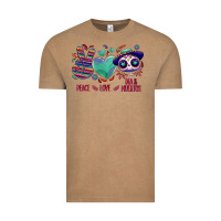 Vintage Coffee Peace love dia de los muertos Vintage Tee - NancyCooperArtShop