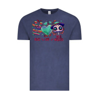 Vintage Denim Peace love dia de los muertos Vintage Tee - NancyCooperArtShop