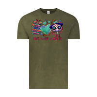 Vintage Olive Peace love dia de los muertos Vintage Tee - NancyCooperArtShop