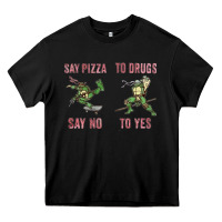 Black say pizza to drugs say no to yes Heavy Core Tee - tuanDangUi