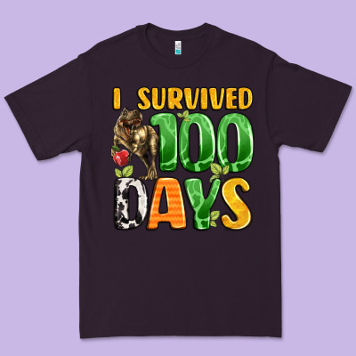 Dinosaur 100day Celebration Premium Tee Designed By Lillyallendesigns