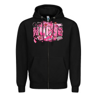 Black breast cancer nurse Zipper Hoodie - LillyAllenDesigns