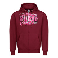 Burgundy breast cancer nurse Zipper Hoodie - LillyAllenDesigns