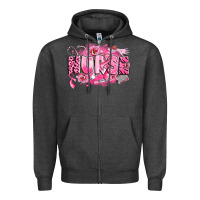 Charcoal Heather breast cancer nurse Zipper Hoodie - LillyAllenDesigns