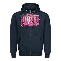 Navy breast cancer nurse Zipper Hoodie - LillyAllenDesigns