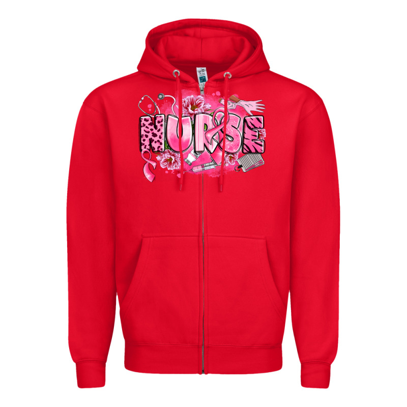 Breast Cancer Nurse Zipper Hoodie by LillyAllenDesigns | Teevron