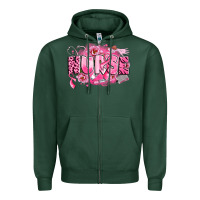 Sports Green breast cancer nurse Zipper Hoodie - LillyAllenDesigns