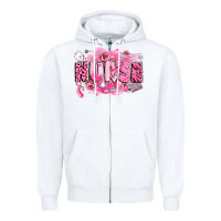 White breast cancer nurse Zipper Hoodie - LillyAllenDesigns
