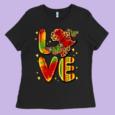 Love Juneteenth Ladies Tee Designed By Lillyallendesigns
