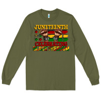 Army Green juneteenth celebrating black freedom Long Sleeve Tee - CowGirlArtShop