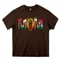 Chocolate Brown mexican flag our lady of guadalupe mom leopard Heavy Core Tee - JahusDesignShop