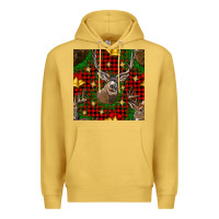 Antique Gold christmas deer and bell seamless pattern Premium Hoodie - BundleAndBundleShop