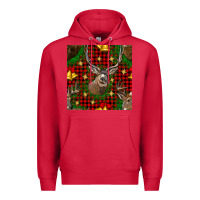 Cardinal christmas deer and bell seamless pattern Premium Hoodie - BundleAndBundleShop
