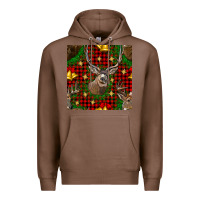 Chestnut christmas deer and bell seamless pattern Premium Hoodie - BundleAndBundleShop
