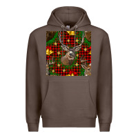 Coffee christmas deer and bell seamless pattern Premium Hoodie - BundleAndBundleShop