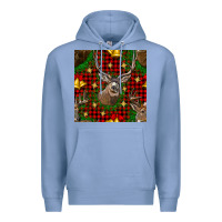 Colony Blue christmas deer and bell seamless pattern Premium Hoodie - BundleAndBundleShop