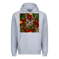 Heather Grey christmas deer and bell seamless pattern Premium Hoodie - BundleAndBundleShop