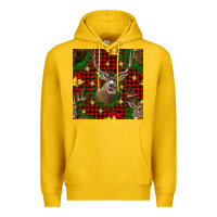 Lemon christmas deer and bell seamless pattern Premium Hoodie - BundleAndBundleShop