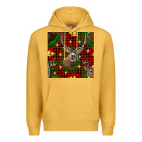 Mustard christmas deer and bell seamless pattern Premium Hoodie - BundleAndBundleShop