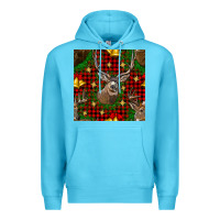 Ocean Blue christmas deer and bell seamless pattern Premium Hoodie - BundleAndBundleShop