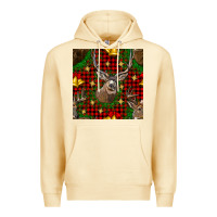 Pina Colada christmas deer and bell seamless pattern Premium Hoodie - BundleAndBundleShop