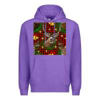 Purple christmas deer and bell seamless pattern Premium Hoodie - BundleAndBundleShop